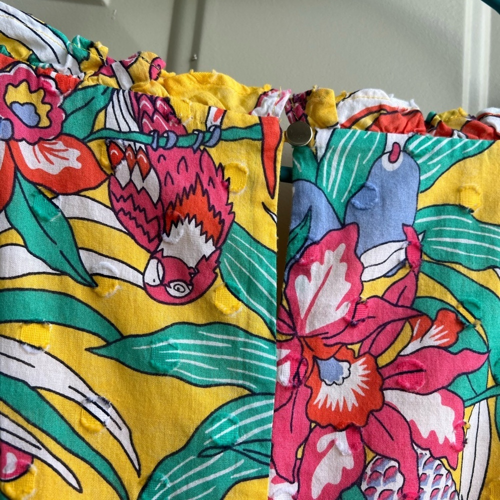 Talbots Sleeveless  Floral Dress – Size 8 – 100% Cotton vacation summer bright - Picture 6 of 10